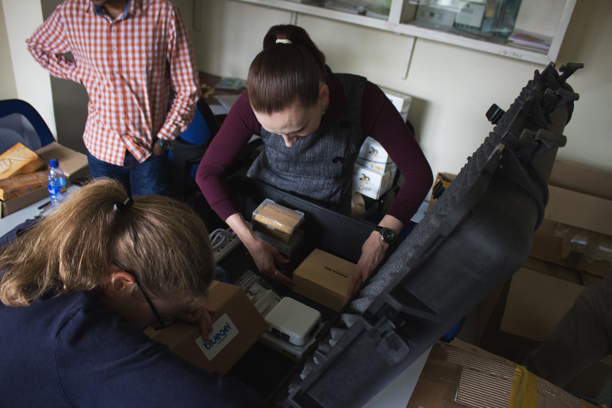 Packing the MARPLE Mobile lab at CIMMYT, Addis Ababa.